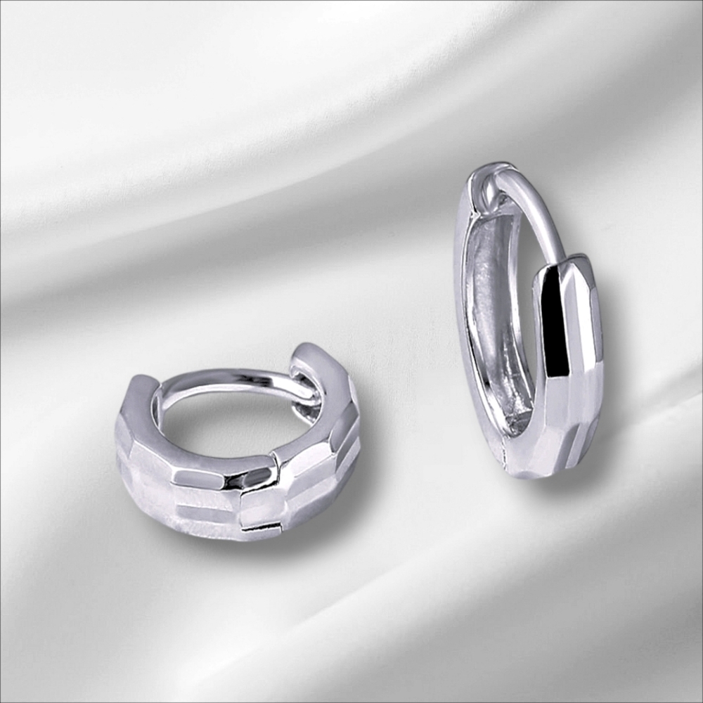 New 925 Sterling Silver Asymmetrical Latch Back Earrings